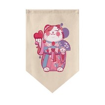 일본 고양이 프린트 숏 커튼 페넌트 스시 숍 삼각형 플래그 주방 출입구 파티션 발코니 장식, [01] 20x30cm, [01] Hook Loop, [07] GTriangle Curtain