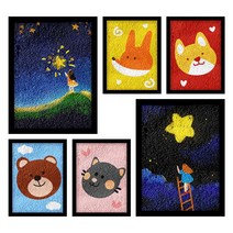 캔버스페인팅 DIY 그림그리기 세트 취미키트 숫자 색칠놀이 펄프 종이 행복한쇼핑몰, 펄프페인팅-언덕위에소녀