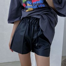 매드시스터 스킨 레더 밴딩 숏팬츠