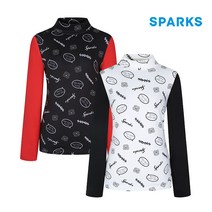 스팍스골프 여성 소매 배색 로고 이너티셔츠 SJ3LTS001