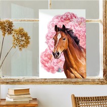 출세운 팔마도 칠마도 행운을부르는 말그림 사장님 회장님 캔버스 액자, 21.모란과 홍마