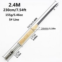 새로운 2.1m 2.4m 2.7m 3.0m 텔레스코픽 플라이 낚싯대 휴대용 탄소 초경량 패스트 액션 플라이 낚싯대 코르크 핸들 태클