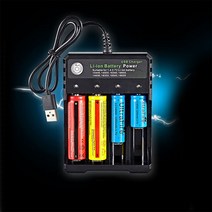 배터리 충전기 건전지 USB 만능충전기 AA AAA 리튬이온 4구, 단품, 단품