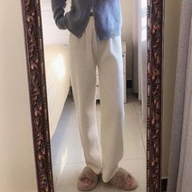 아라니 빅사이즈 여성용 와이드 레그 팬츠 코듀로이 캐주얼 팬츠