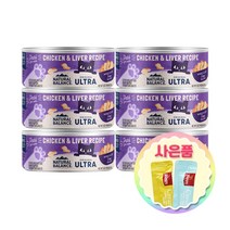 내추럴발란스 울트라 고양이 주식캔 85g 6개 + 증정 고양이 츄르 1p, 닭고기닭간 85g 6개+완피1p