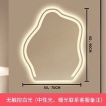 스마트 LED 욕실거울 샤워실 세면대 화장실거울 벽부착 김서림 안개 제거, A.50x60-백색광