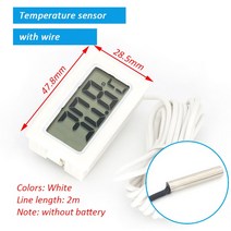 측정 측량미니 디지털 LCD 실내 편리한 온도 센서 습도 측정기 게이지, 08 white with 2M cable