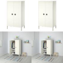 이케아 어린이 옷장 BUSUNGE 부숭에 옷장 화이트 80x140 cm