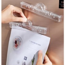 아이들 가정통신문 냉장고 투명 알림판 걸이 a4용지수납 주방정리용 우편물, 냉장고 자석부착 집게[투명] 1개