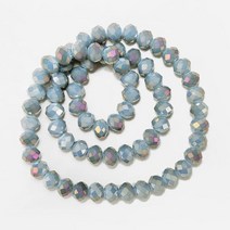 2 가지 톤 색상 크리스탈 론델 유리 면 처리 비즈 쥬얼리 제작 Diy 액세서리 1 가닥, [04] 6x8mm-68pcs, [21] white purple 107