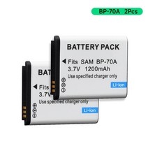 범용 호환 BP-70A EA-BP70A 배터리 S AQ100 DV150F ES65 MV800 ES99 PL201, 02 2PCS