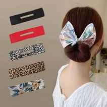 머리묶는리본 와이어 당고 곱창 밴드 올림머리 똥머리 머리끈 헤어 여학생 귀여운 데일리, 화이트 호피
