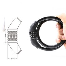 에코벨 와이어락 번호키 4자리 60cm/자전거 자물쇠 체인 도어, 와이어락 번호키 4자리 60cm 블루