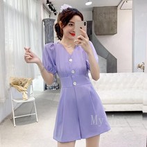 [Myshe]여성 패션 여름 점프수트 반팔 와이드 반바지 Dou2803LT04