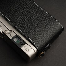 Design for Minolta TC1 Handmade Genuine Leather Camera Half Case Cover, 01 Black