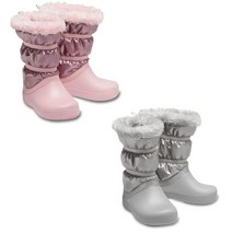 [국내정식매장] 크록스 [CROCS]크록밴드 로지포인트 메탈릭 윈터 부츠 키즈 {로즈골드(205829-6SF) 실버(205829-0P1)}