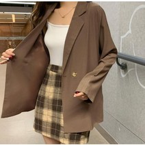 베이직 박시한 여성 블레이저 코디 자켓 2컬러