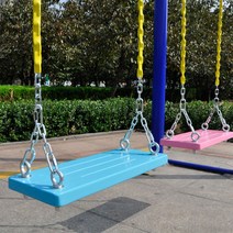 야외 그네 안장 설치 정원 놀이터 단단한 나무 원목, 노란색 50X20 + 수평 바 스트랩 2m