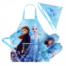 겨울왕국엘사 준비물 토시 두건 앞치마 3종세트 키즈용 요리교실 예쁜