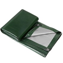 타포린 방수포 캠핑 대형 텐트 차양 천 자외선 차단 방수 야외 두꺼운 플라스틱 시트, 140g(1m2당) 그린 실버 타포린