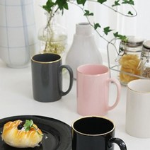 도자기 에일린 골드링 머그 일자형 유리컵 도자기 물컵_[230131EA], 그레이, 본상품선택