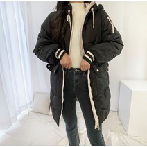 포미데이 웨이브 후드 롱 패딩 점퍼