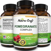 Natures Craft 석류 추출물 Natural & Pure Pomegranate Supplement 60캡슐, 1개, 1