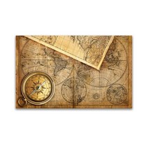 세계지도빈티지 럭셔리 나침반 캔버스 인테리어 그림 인쇄 북유럽 미니멀리스트 벽 아트 방, 80x120cm 프레임 없음, PC 7285