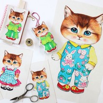 고양이 캐릭터 DIY 린넨 패브릭 커트지 - 보리의 일주일