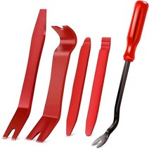 GOOACC 5PCS 오토매틱 트림 제거 도구 키트 차량용 도어 클립 패널 오디오 대시 보드 해체 용 NoScratch Pry Tool Kit5PCS, Red