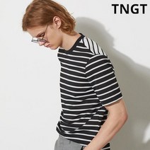 TNGT 미니멀 메쉬 스트라이프 반팔 티셔츠