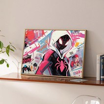 디지털 유화 DIY 스파이더맨 컬러링 아크릴 침실 장식 그림 0 기초 그림, Q1081 스파이더맨, 30*40캔버스+페인트펜슬