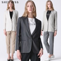 쉬즈미스 쉬즈미스 헤이즐 원버튼 린넨 재킷
