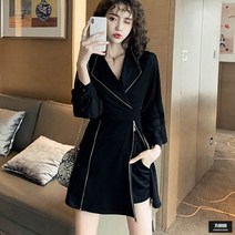 가바바 여성 투피스 멋있고 유니크한 느낌의 지퍼 절개 정장 투피스 G50819