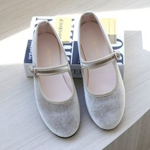 발편한 빅사이즈 벨벳 메리제인 플랫 단화 오드리 225-260