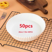 가성비 붙지 않는 일회용 종이 에어 프라이어 라이너 50 개 종이 라운드 베이킹 매트 주방 액세서리 호환, 08 20cm-7.9in 50PCS
