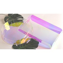 라운드 스퀘어 아크릴 트레이 카페 커피 디저트 쟁반 인테리어 감성 소품, 1.원형-홀로그램