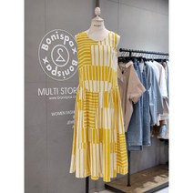 보니스팍스 뒤지퍼 스트라이프 나시 원피스 AA38OP130