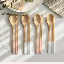 업소용 카페 나무수저 촬영 갬성 파스텔 우드수저 신혼부부 예쁜 행사답례품 가게, 코코 비노 4인 수저세트, 상세페이지참조