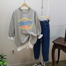 상상그이상 유니크 프린팅 레이어드 기모 맨투맨