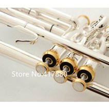 트럼펫 악기 Trumpet 입문용 초보자 연습용 LT180S-37 트럼펫 B 평면 실버 도금 전문 악기 케이스, 한개옵션0