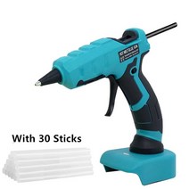 글루건 30 개 스틱이 있는 무선 핫멜트 글루 건 7mm 스틱 사용 수리 도구 마끼다 18V 배터리용 DIY 전기 열, [01] With 30pcs Sticks