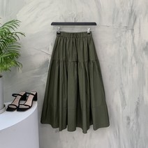 행복한여자 포스트 셔링 티어드 캉캉 밴딩 플레어 스커트
