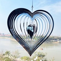beating heart wind spinner love 금속 윈드 차임 회전 윈드 차임 바람 회전 장식 스테인레스 스틸 금속 윈드 포수, 1-없음