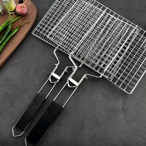 프리폼 스텐 양면석쇠 사각 손잡이 접석쇠 바베큐 캠핑 차박 풀빌라 직화 그릴 석쇠판