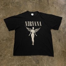 너바나티셔츠 Nirvana 앤젤 반팔티 락밴드 여름티 남여공용