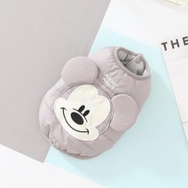 강아지 외출복 외투 자켓 애견옷디즈니 애완 동물 개 옷 겨울 따뜻한 미키 마우스 자켓 코튼 작은 중형 조, 03 Gray_02 S