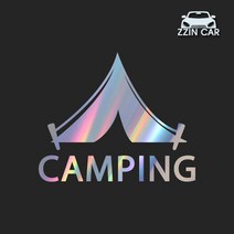 찐카 캠핑 로고 데칼스티커 ZCCP-20 /캠핑스티커 /캠퍼스티커, 옐로우, 대형