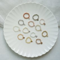 [1개] 샤론델 악세사리 부자재 _ 비즈반지 전용 관통형 팬던트 2탄 (6종) 네잎클로버 동글클로버 포인트나비 아기곰 큐빅십자가 강아지/ 크리스탈 비즈 반지 diy 재료