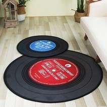 원형 카펫 레코드 바닥 매트 카페 인테리어 LP 카페트